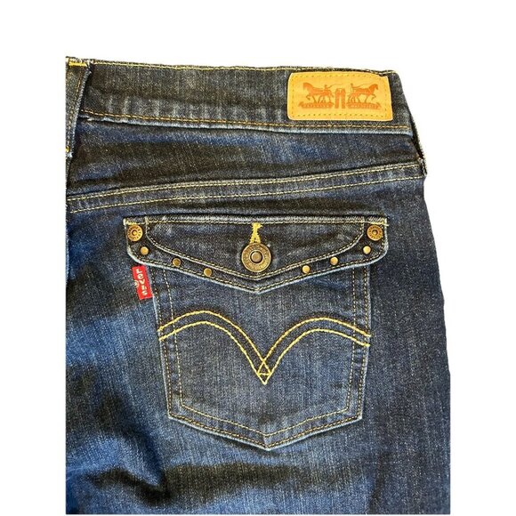 Levi's 515 Jeans Women's Size 10M 30x32 Bootcut Blue Denim Embroidered Pockets - Picture 6 of 9